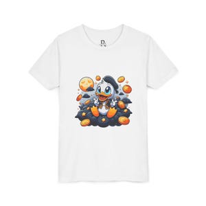 Leuk ruimteavontuur jeugd T-shirt met korte mouw, kinder T-shirt, cartoon graphic T-shirt, cadeau voor kinderen, ruimtethema, speels ontwerp