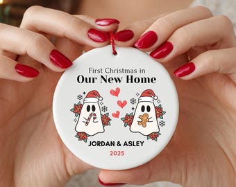 Personalized Ghost Christmas Ornament, Anniversary Keepsake