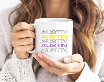 Personalized Name Coffee Mug, Custom Text Gift