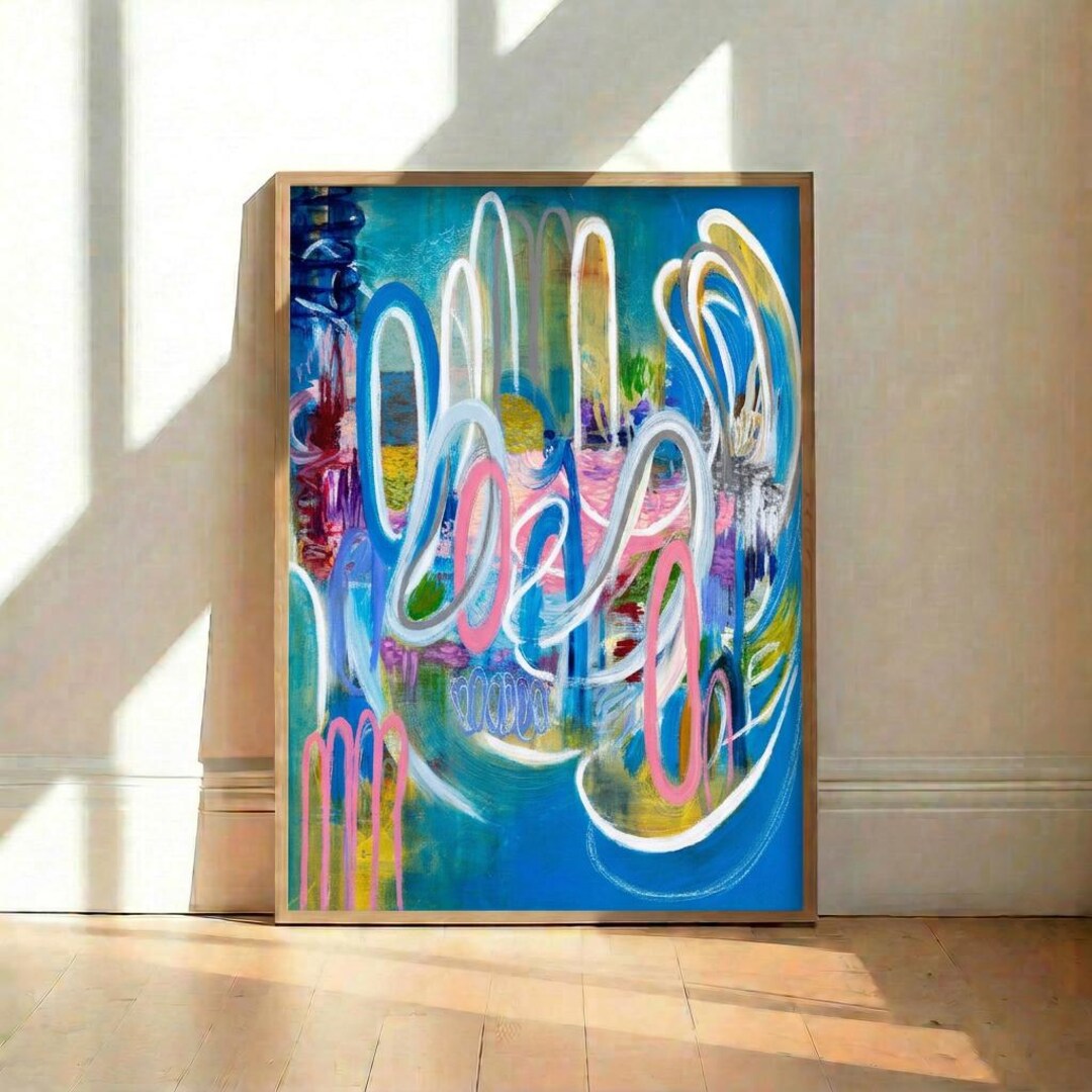 Vibrant Abstract Expressionist Painting With Bold Strokes and Playful ...