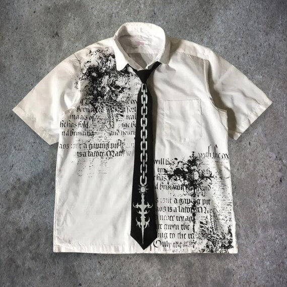 Y2K Gothic Polo Shirt: Retro Harajuku Style, Loose Fit