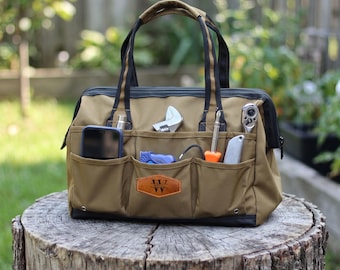 Gepersonaliseerde canvas gereedschapstas, aangepaste gereedschapstas voor mannen, bruidsjonkers cadeau, Vaderdagcadeau, klusjesman tas monogram, cadeau man vriend