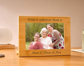 Custom Wood Photo Frame, Engraved Picture Frame Gift, Engraving Bamboo Frame, Personalized Home Decor Mother's Day Gifts Christmas Gift