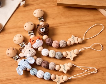 Personalized Pacifier Clip, Baby shower Gift, Custom Soother Clip, Newborn Gift, Baby Binky Clip, Custom Dummy clip, Baby Pacifier Holder