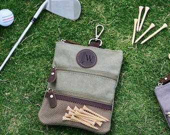Aangepaste golftas voor mannen, gepersonaliseerd golftasje, vaderdagcadeau voor golfer, verjaardagscadeau echtgenoot, canvas golfaccessoires vader