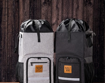 College slaapzaal waszak met riemen, gepersonaliseerde heavy-duty wasrugzak, afstudeercadeau, wasserettetas, gemakkelijk los te ritsen