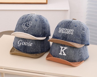 Personalisierte Baby Sommer Passende Baseballmütze, Personalisierte gestickte Kinder Sommer Sonnenhut, Monogramm Benutzerdefinierte Sommerhut, Babypartygeschenk