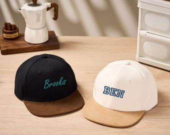 Gepersonaliseerde kinderhoed met borduursel, kindertruckerhoed, kindersnapbackhoed, aangepaste babymutsje, jeugdhoed, trendy hoeden voor kind, aangepaste naamhoed