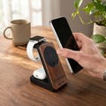 3 in 1 Wood Charging Station, Minimalist Desk Organizer, iPhone and Apple Watch Stand, Wooden MagSafe Dock, Bedside Nightstand Charger product logo