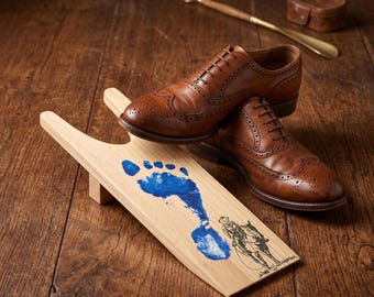 Aangepaste houten krik, gepersonaliseerde schoentrekker met gravure, uniek cadeau voor vader en opa, vaderdagcadeau, schoenverwijderaar