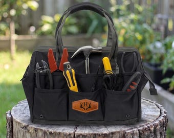 Heavy-duty canvas gereedschapstas met vakken, op maat gemaakte gereedschapsorganizer met brede opening, monteur elektricientas, draagtas uitrusting voor aannemer, werktas