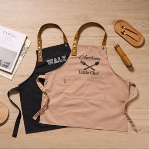 Custom Little Chef Apron, Aprons For Kids With Name Embroidery, Personalized Toddlers Apron, Custom Child Aprons, Kitchen Customized Apron