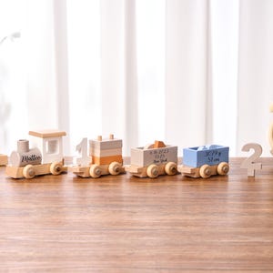 Gift Birth, Baby Gift for Birth, Wooden Train Personalized Blue, Personalized Gifts Baby, Easter Gift Baby, Custom Baby Birth Gift