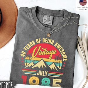 Comfort Colors® 40th Birthday Retro Shirt, 1985 Birthday Shirt Gift, 40 Years Birthday T-Shirt for Women/Men, Forties Birthday Tee