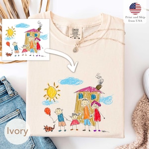 Comfort Colors® Kids Drawing Shirt, Gift for Dad, Gift for Mom, Personalized gift for Mama, Special Gift for Moms, Dads, Aunts, Sisters