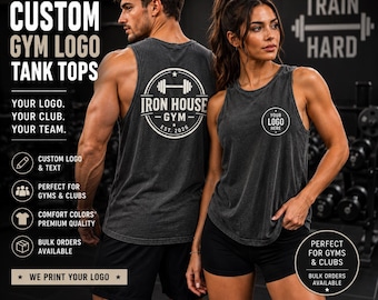 Kundenspezifisches Fitnessstudio-Logo-Tanktop, Komfortfarben-Tanktop, personalisiertes Fitness-Club-Shirt, benutzerdefiniertes Workout-Team-Tank, Massen-Bekleidung für das Fitnessstudio