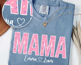 Comfort Colors®_Donut Sprinkle Mama Shirt_Mother Day Gift_Mom Shirt_Mama Shirt_Sprinkle Print Shirt_Personalized Shirt_Custom Mom Shirt