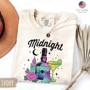 Comfort Colors® Midnight Margaritas Shirt, Tequila Shirt, Witchy Tee,Spooky T-shirt, Halloween Shirt, Drinking Gift, Practical Magic