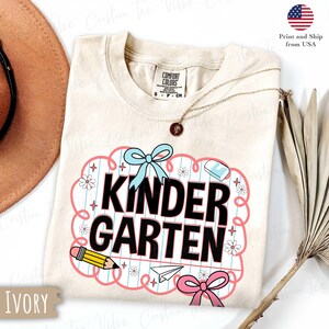 Comfort Colors® Kindergarten Shirt, Kindergarten Teacher Shirt,Kinder Crew, Kinder Garten Teacher Back to School Shirts, Pre-K Teacher