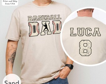 Baseball Dad Shirt With Custom Number And Name, Personalized Baseball Tshirt, Baseball Mom Shirt, Baseball Team Outfit, Game Best Time Day