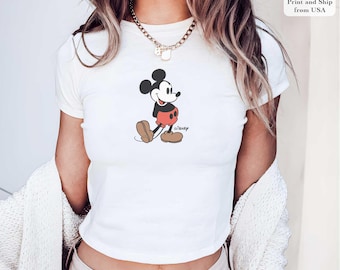 Koszulka retro Myszka Miki Disney Baby, Klasyczna koszulka Myszka Miki Baby, Koszulki Magic Kingdom, Klasyczna koszulka Myszka Miki Baby, Koszulka Myszka Miki w stylu Y2K z lat 90.