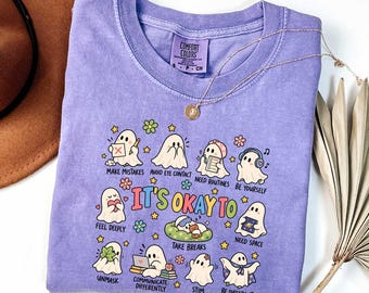 Comfort Colors® It’s Okay To Neurodiversity Shirt, Autism Acceptance Tee, Cute Dinosaur Shirt, Special Education SPED Teacher Gift
