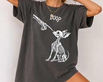 Comfort Colors Dog Skeleton Shirt, Boop the Snoot Halloween Tee, Funny Spooky Dog Long Sleeve Shirt, Dog Mom Gift, Pet Lover Fall Shirt