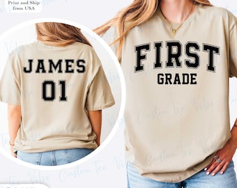 CUSTOM Fourth Grade Team Shirt, Trendy Fourth Grade Squad Tee, Personalized Name Grade Level Gift,4th Grade Teacher Back to School T-Shirt