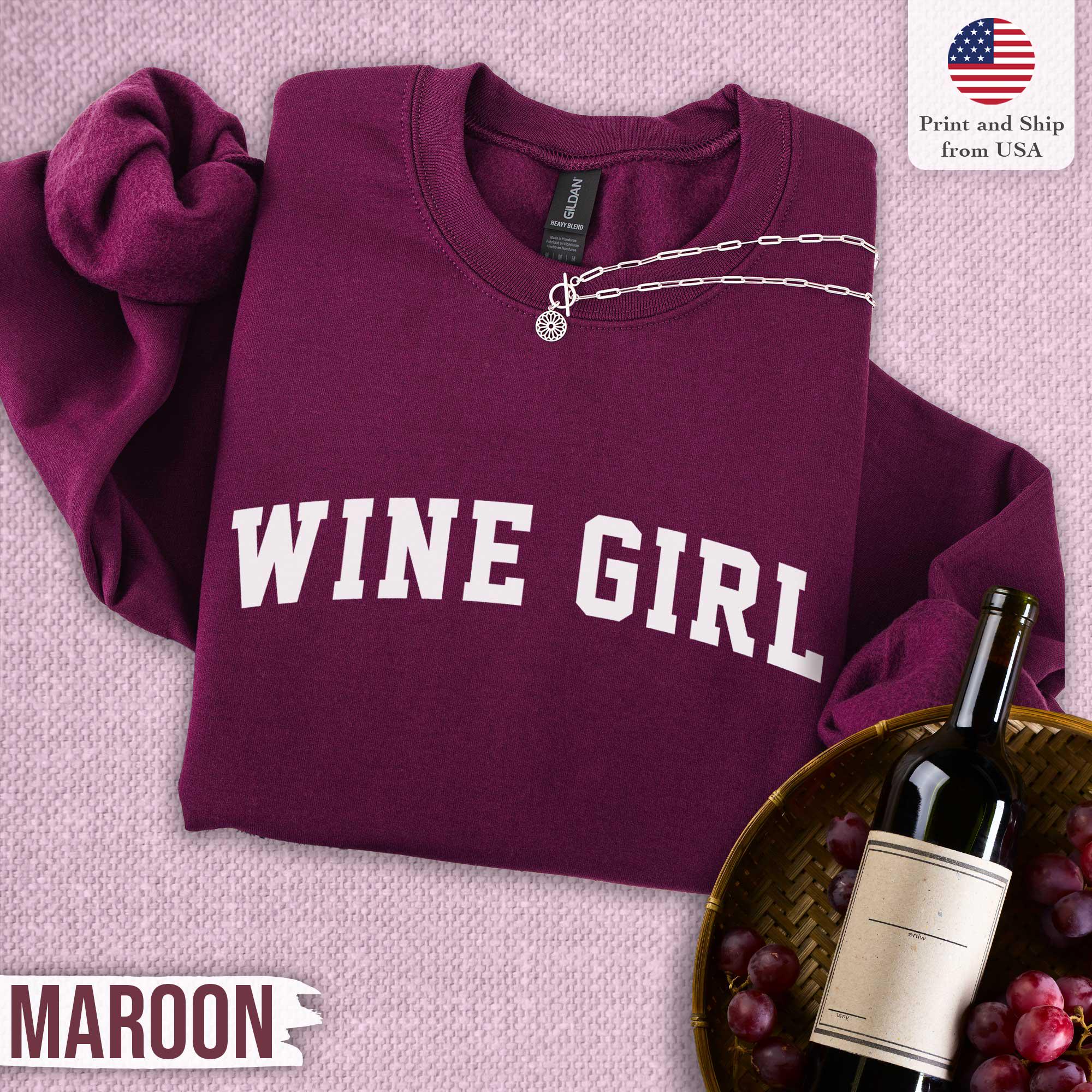 Women's Christmas Shirt - Funny 'Just A Girl Who Loves Wine' Graphic Tee, Short Sleeve - View #9