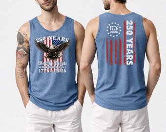 250e verjaardag van de Verenigde Staten tanktop, T-shirt 1776 2026, USA Independence Day, Comfort Colors®