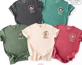 Benutzerdefinierte Disney Weihnachten alle Charaktere Shirt, Disney Familie Weihnachten Shirt, benutzerdefinierte Disney sehr frohe Weihnachten Shirt, Weihnachtsgruppe Shirt