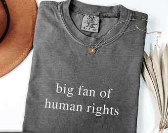 Comfort Colors Big Fan Of Human Rights Shirt, Social Justice Shirt, Political Protest Shirt, Activist Shirt Equality Shirt,Anti Trump Shirt