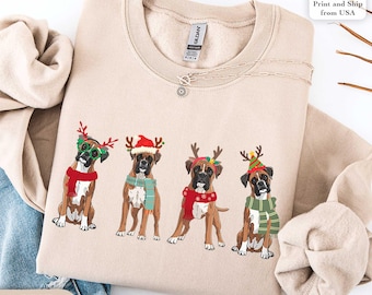 Christmas Boxer Sweatshirt, Christmas Dog Owner Shirt, Boxer Shirt, Dog Christmas Shirt, Boxer Lover Shirt, Dog Mom Shirt,Dog Dad Shirt