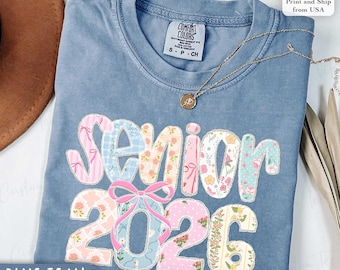 Comfort Colors® Senior 2026 Shirt, Preppy Senior Shirt,Retro Senior Shirt, Graduation Gift,Graduate 2026 Shirt, High School Senior Shirt