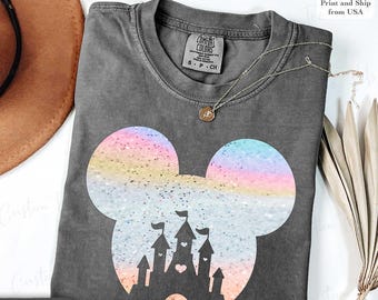 Comfort Colors® Disney Mausohren T-Shirt, Disney Schloss T-Shirt, Magic Kingdom Shirt, Disney Trip Shirt, Disney World, Disneyland Shirt