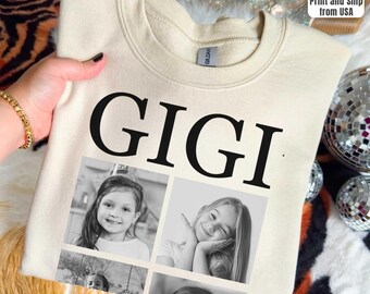Custom Gigi Sweatshirt, Kids Photo Collage Nana Sweater, Christmas Gift For Grandma, Personalized Mama Sweatshirt, Custom Grandma Sweatshirt