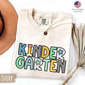 Comfort Colors® Kindergarten Shirt, Kindergarten Teacher Shirt,Kinder Crew, Kinder Garten Teacher Back to School Shirts, Pre-K Teacher