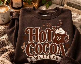 Retro Holiday Season Sweatshirt, Hot Cocoa Christmas Sweater, Cozy Winter Crewneck, Womens Xmas Shirt, Family Christmas Gift