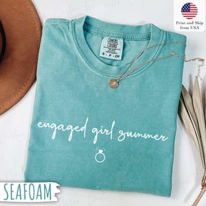 Comfort Colors® Engaged Girl Summer Shirt, Wedding Engagement Gift for Fiancee,Future Mrs T-shirt for Bride To Be Tee, Cute Engagement Shirt