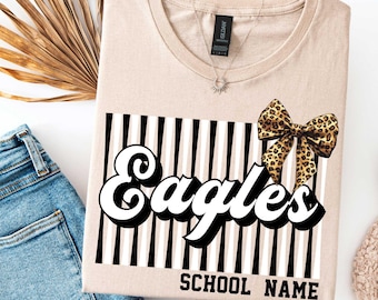 Custom Mascot Shirt High School Teacher Leopard Bow Shirt School Shirt City Mascot TeeElementary Teacher Shirt
