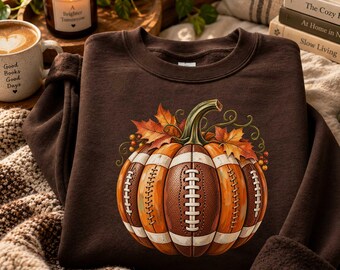 Football Game Day Sweatshirt, Pumpkin Football Shirt, Fall Tailgate Crewneck, Sunday Football Outfit, Football Fan Gift for Women