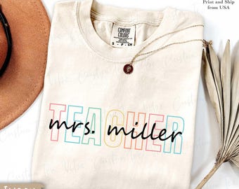 Maglietta floreale per insegnanti Comfort Colors®, regalo carino per insegnanti, maglietta per insegnanti, regalo di apprezzamento per insegnanti, maglietta floreale primaverile per insegnanti, regalo per insegnanti