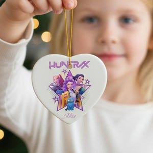 Décoration de Noël personnalisée chasseurs de démons K-Pop, cadeaux de Noël Huntrix Pop Art pour fille, décoration de cadeau pour enfants, décoration de chasseur de démons