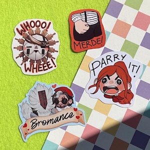 Clair Obscur stickers, expedition 33, esquie, maelle, videogame parry, french, bromance, verse monoco, funny meme sticker