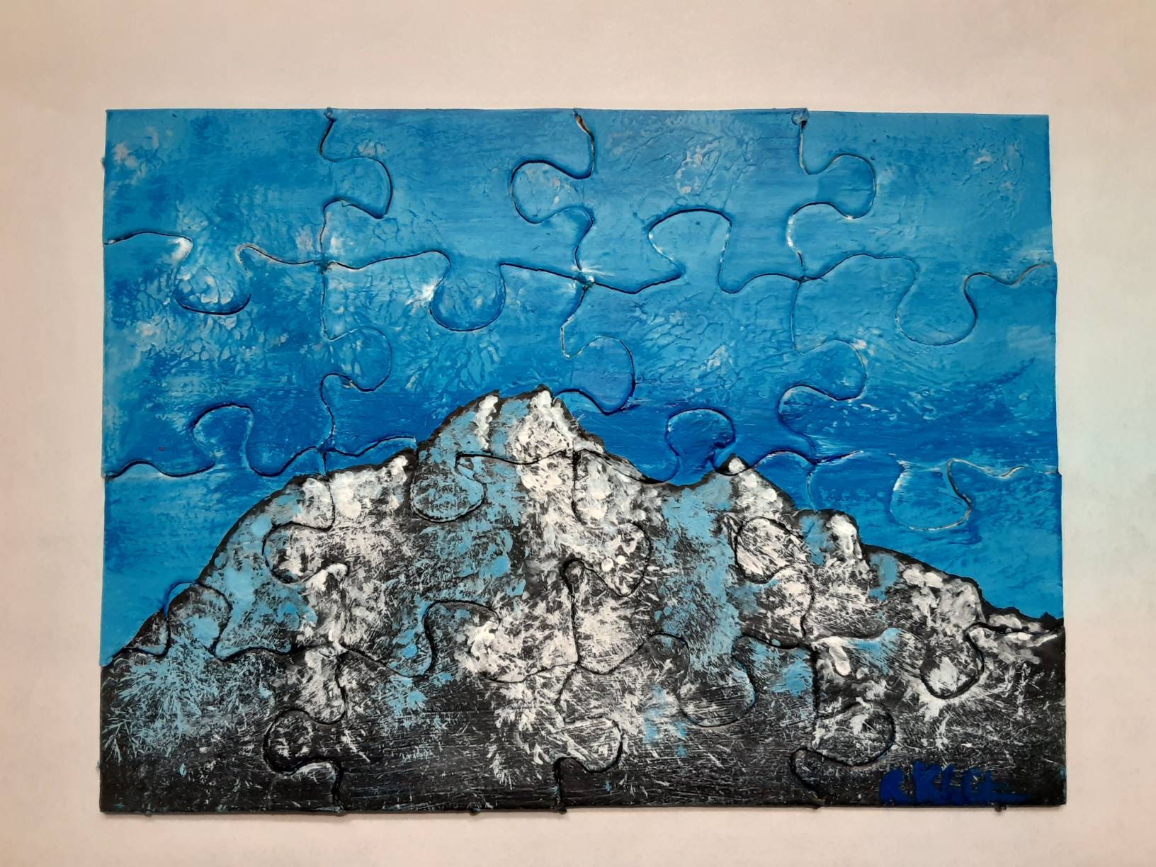 Mountain 3 Original Handpainted Jigsaw Puzzle by Artist Ryan Etsy