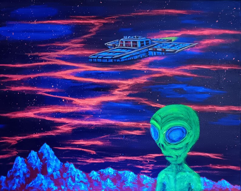 FALX8 Original Sci-fi Painting by Artist Ryan S Klopfenstein Alien ...