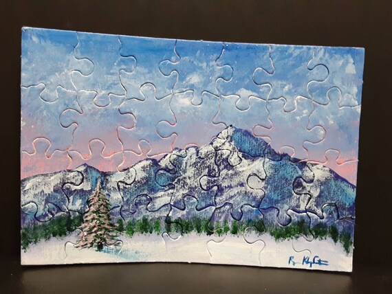 絵画 Winter Mountains Winter in mountains Painting by Olena Uriasieva