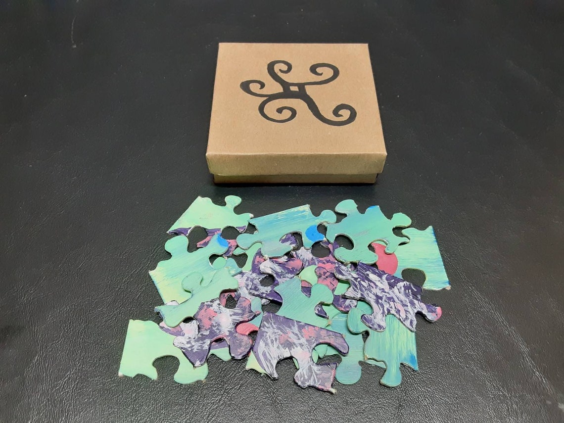 Mini Hand Painted Scifi Spacescape Jigsaw Puzzle by Artist Etsy