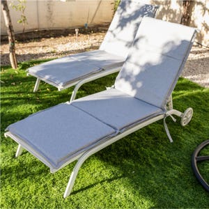 Schmutzabweisende Liegestuhlauflage aus Baumwolle mit Hanf-Effekt, wasserabweisend, Größe 60 x 4,5 x 190 cm