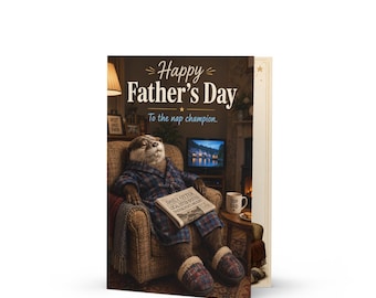 Funny Father's Day Card, Otter Nap Champion Dad Greeting (5x7")